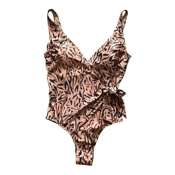 ModCloth NWT Sexy Supportive Animal Print VNeck Bonita One Piece Swimsuit Medium - Picture 6 of 10